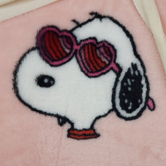 Peanuts Snoopy VelvetLoft Plush Blanket Full/Queen 90"x90" By Berkshire Hearts - Picture 5 of 9